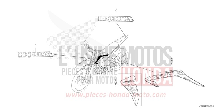MARQUE/RAYURE de CRF125F "Petites Roues" EXTREME RED (R292) 2025